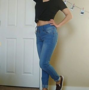 Black short sleeve v neck